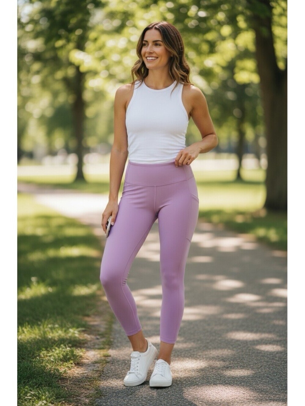 $115 Halfdays Women's Camille Leggings NWT Size L Color Amethyst-Pink